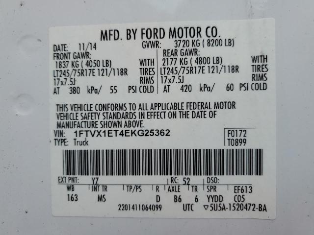 Photo 11 VIN: 1FTVX1ET4EKG25362 - FORD F-150 