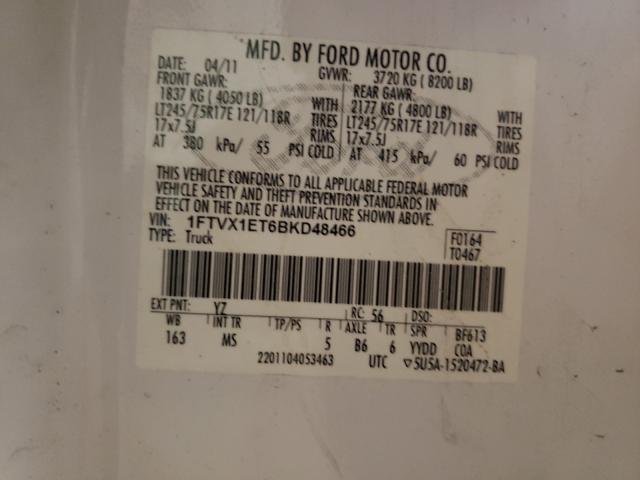 Photo 9 VIN: 1FTVX1ET6BKD48466 - FORD F150 SUPER 