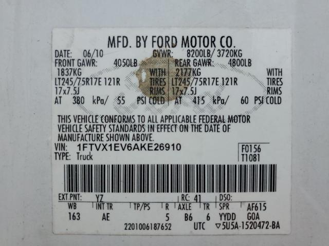 Photo 11 VIN: 1FTVX1EV6AKE26910 - FORD F150 SUPER 