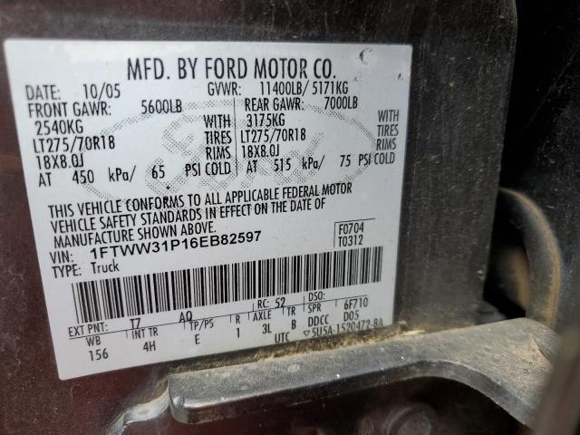 Photo 11 VIN: 1FTWW31P16EB82597 - FORD F350 SRW S 