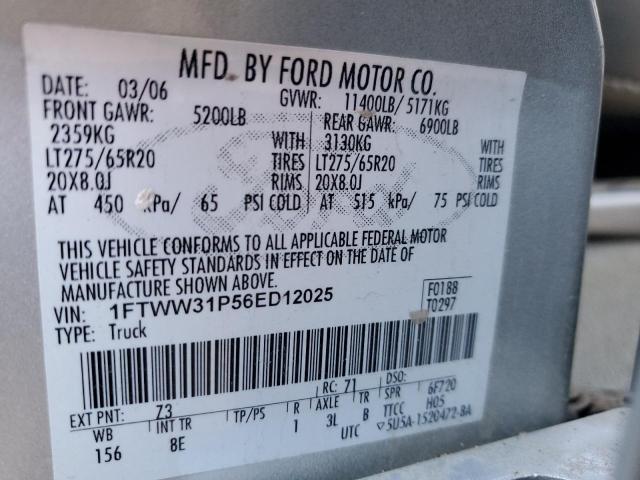 Photo 9 VIN: 1FTWW31P56ED12025 - FORD F350 