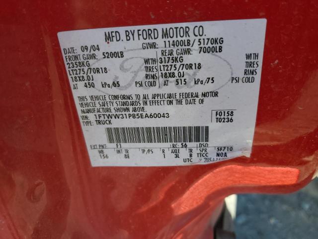 Photo 11 VIN: 1FTWW31P85EA60043 - FORD F350 