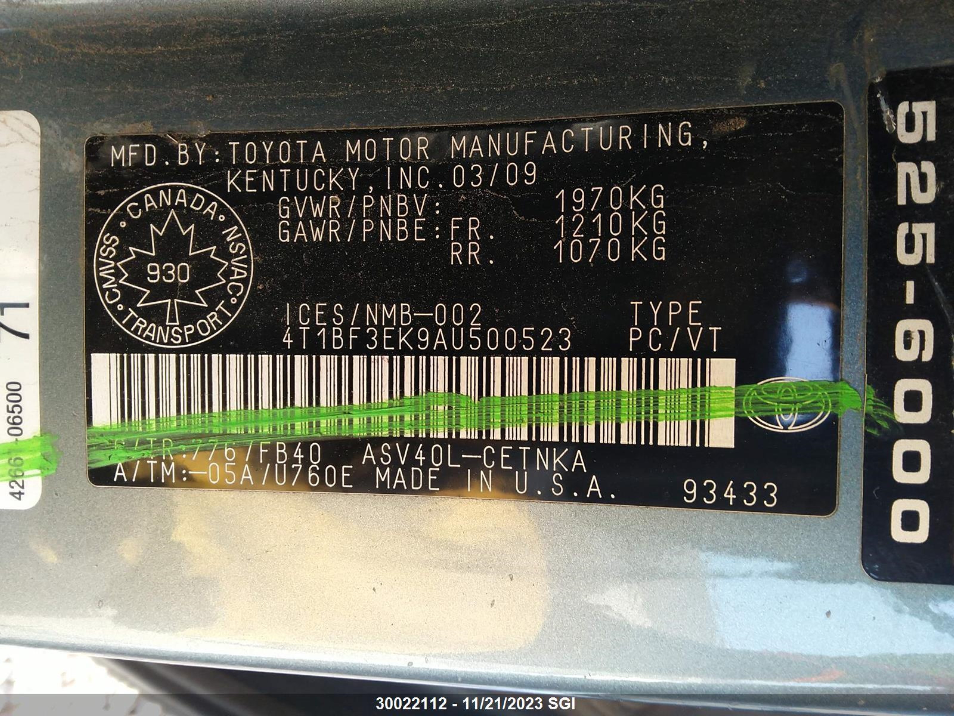 Photo 8 VIN: 1FTWW31P85EB78769 - TOYOTA CAMRY 