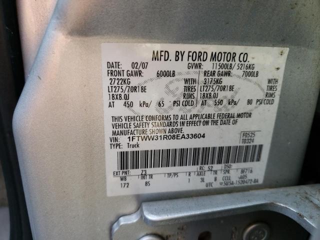 Photo 11 VIN: 1FTWW31R08EA33604 - FORD F350 SRW S 