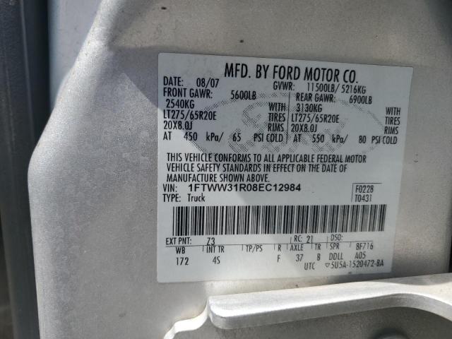 Photo 12 VIN: 1FTWW31R08EC12984 - FORD F350 SRW S 