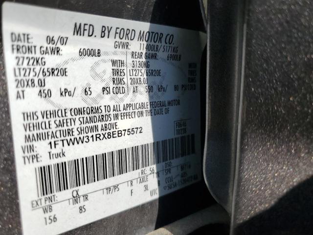 Photo 11 VIN: 1FTWW31RX8EB75572 - FORD F350 