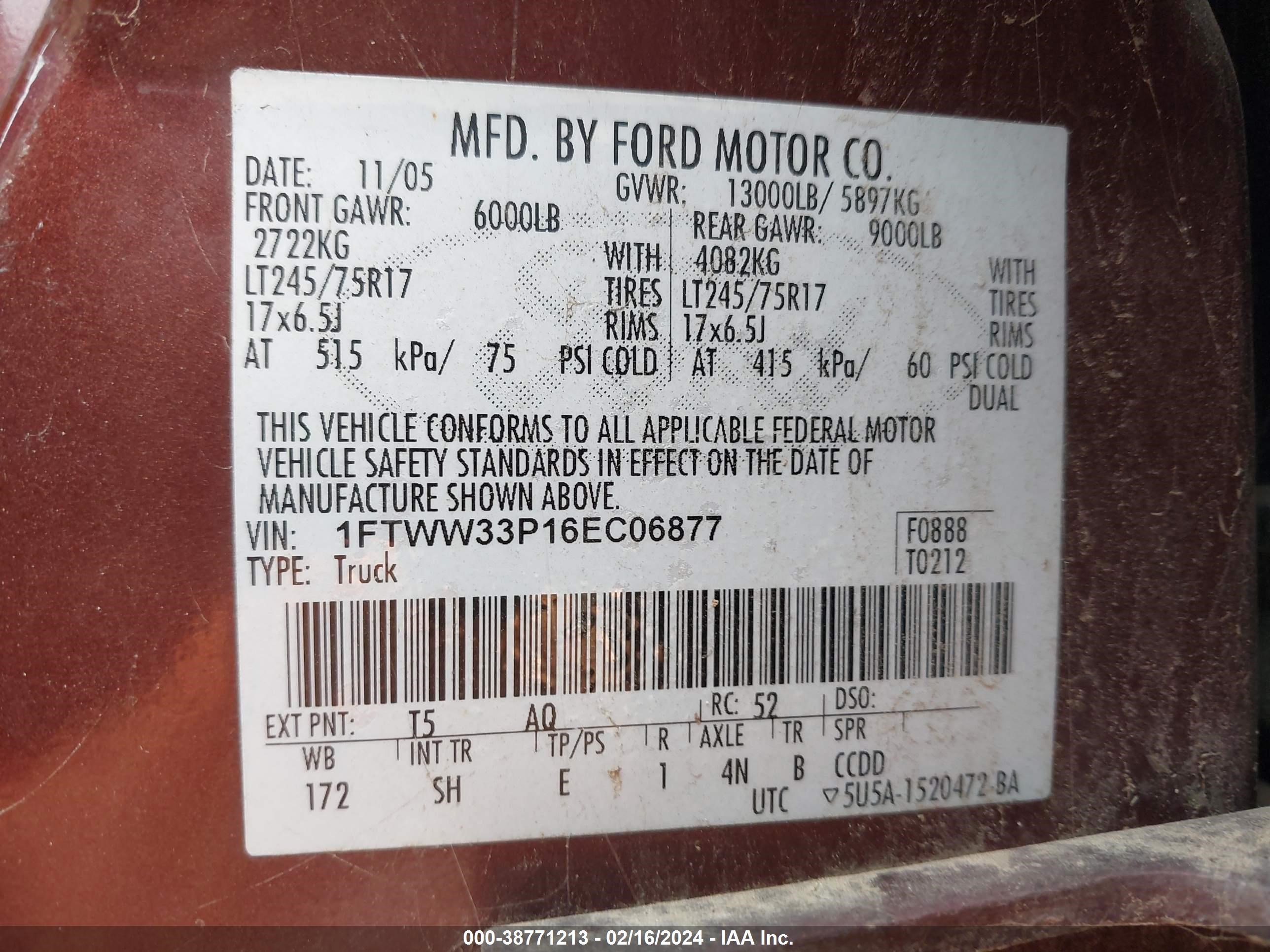 Photo 7 VIN: 1FTWW33P16EC06877 - FORD F350 