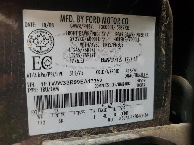 Photo 12 VIN: 1FTWW33R99EA17352 - FORD F350 