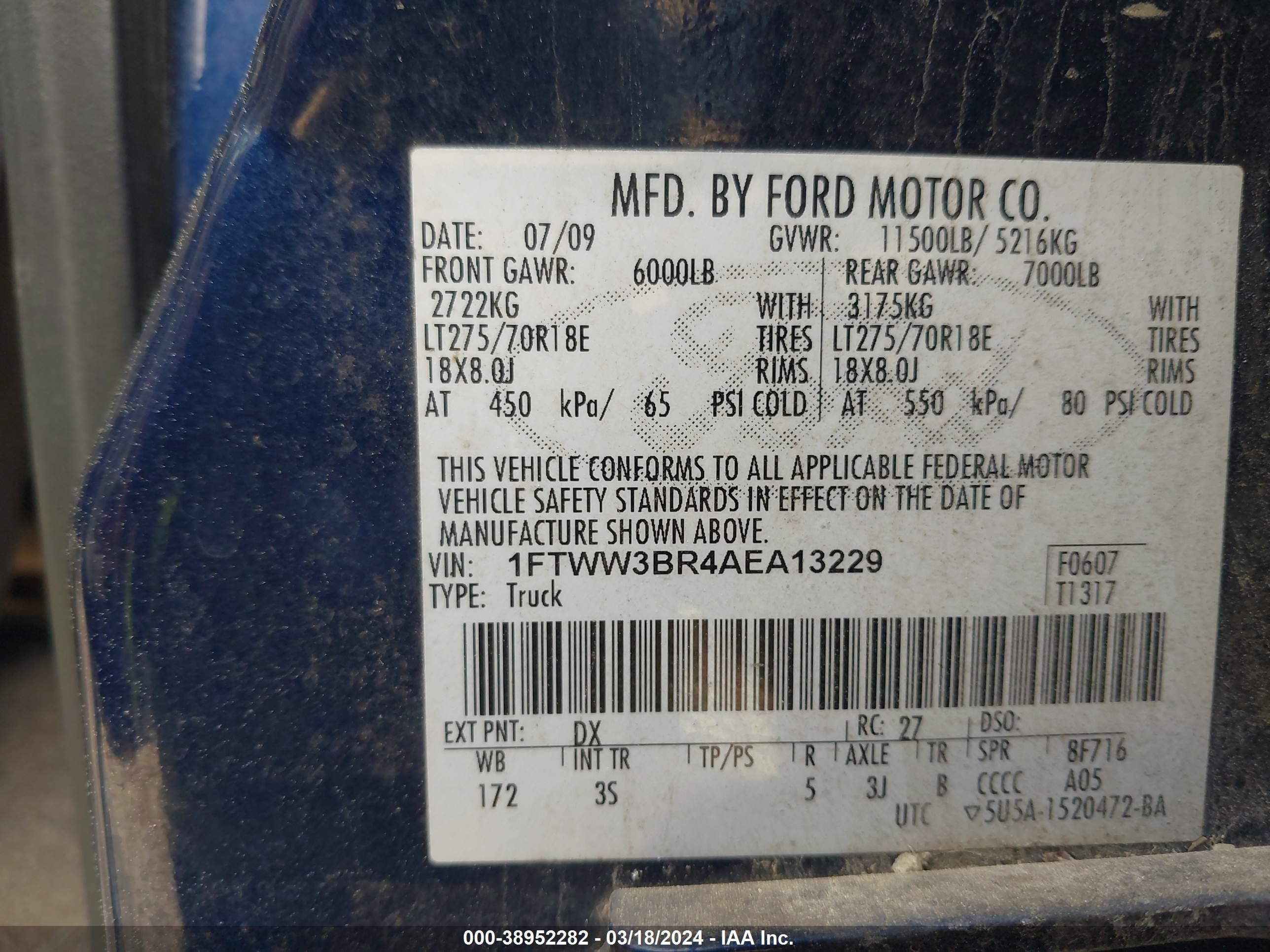 Photo 8 VIN: 1FTWW3BR4AEA13229 - FORD F350 