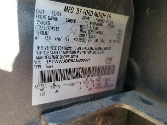 Photo 13 VIN: 1FTWW3BR6AEB08925 - FORD F350 SUPER 