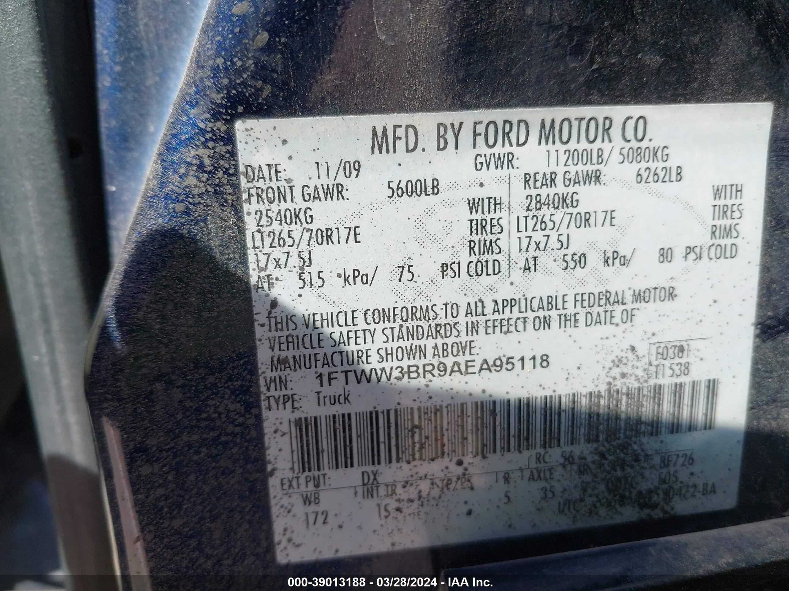 Photo 7 VIN: 1FTWW3BR9AEA95118 - FORD F350 