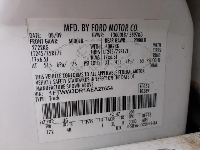 Photo 9 VIN: 1FTWW3DR1AEA27554 - FORD F350 SUPER 