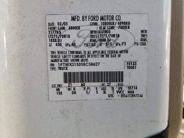 Photo 11 VIN: 1FTWX31505EC58627 - FORD F350 SRW S 