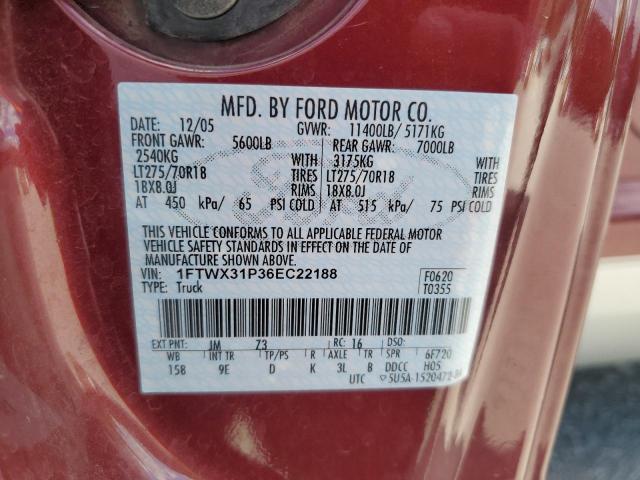 Photo 11 VIN: 1FTWX31P36EC22188 - FORD F350 SRW S 