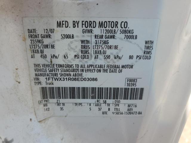 Photo 11 VIN: 1FTWX31R08ED03086 - FORD F350 SRW S 