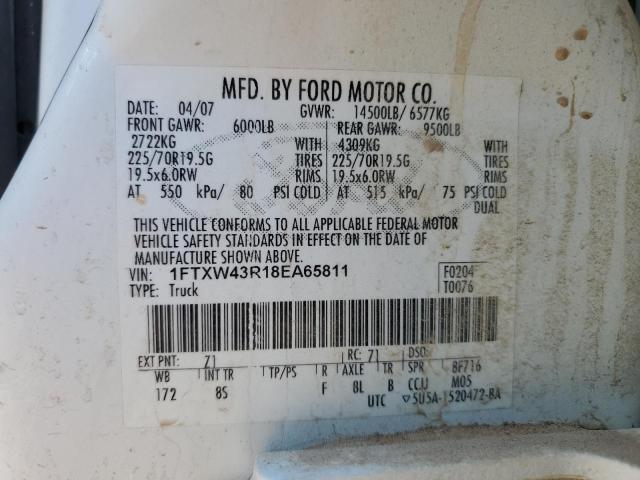 Photo 11 VIN: 1FTXW43R18EA65811 - FORD F450 SUPER 