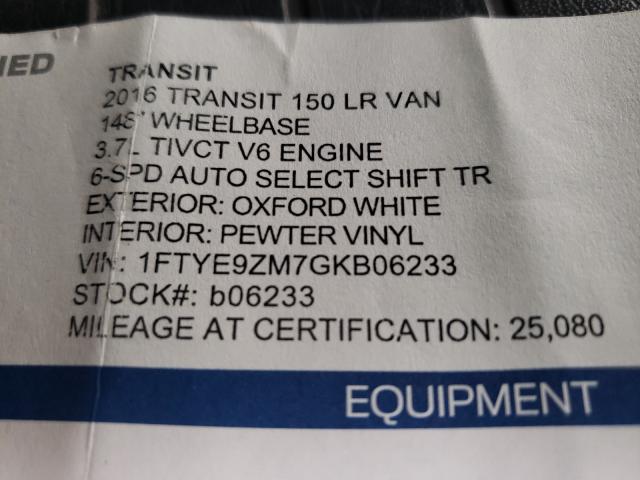 Photo 9 VIN: 1FTYE9ZM7GKB06233 - FORD TRANSIT T- 