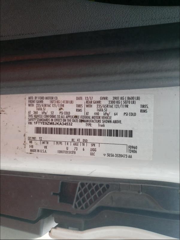 Photo 9 VIN: 1FTYE9ZM8JKA34532 - FORD TRANSIT T- 