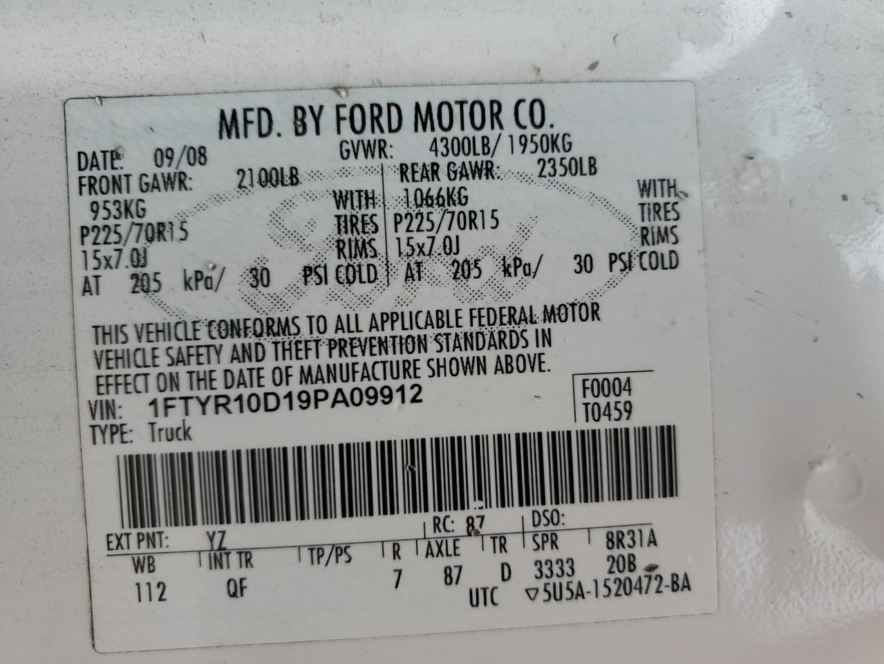 Photo 11 VIN: 1FTYR10D19PA09912 - FORD RANGER 