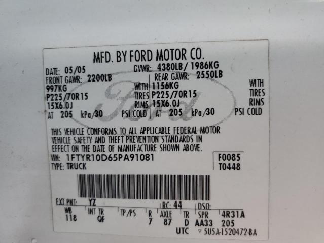 Photo 11 VIN: 1FTYR10D65PA91081 - FORD RANGER 