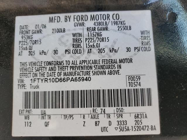 Photo 11 VIN: 1FTYR10D66PA65940 - FORD RANGER 