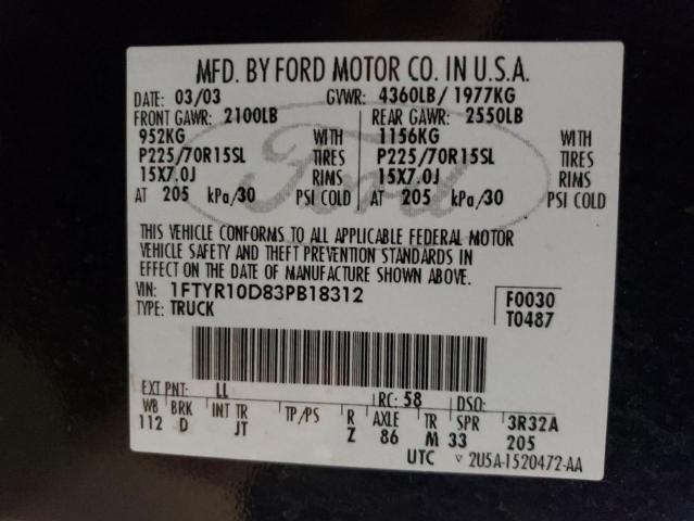 Photo 11 VIN: 1FTYR10D83PB18312 - FORD RANGER 