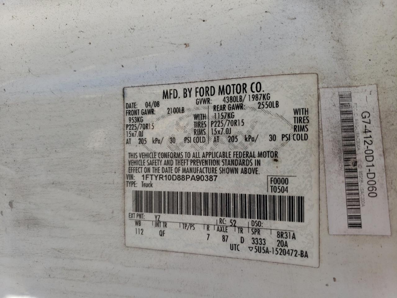 Photo 11 VIN: 1FTYR10D88PA90387 - FORD RANGER 