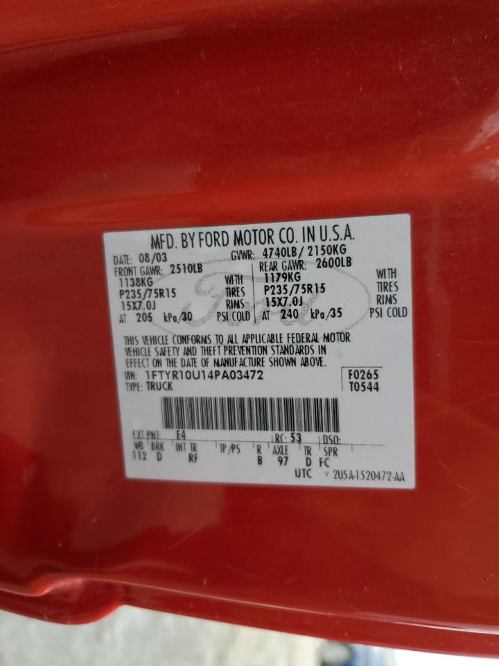 Photo 12 VIN: 1FTYR10U14PA03472 - FORD RANGER 