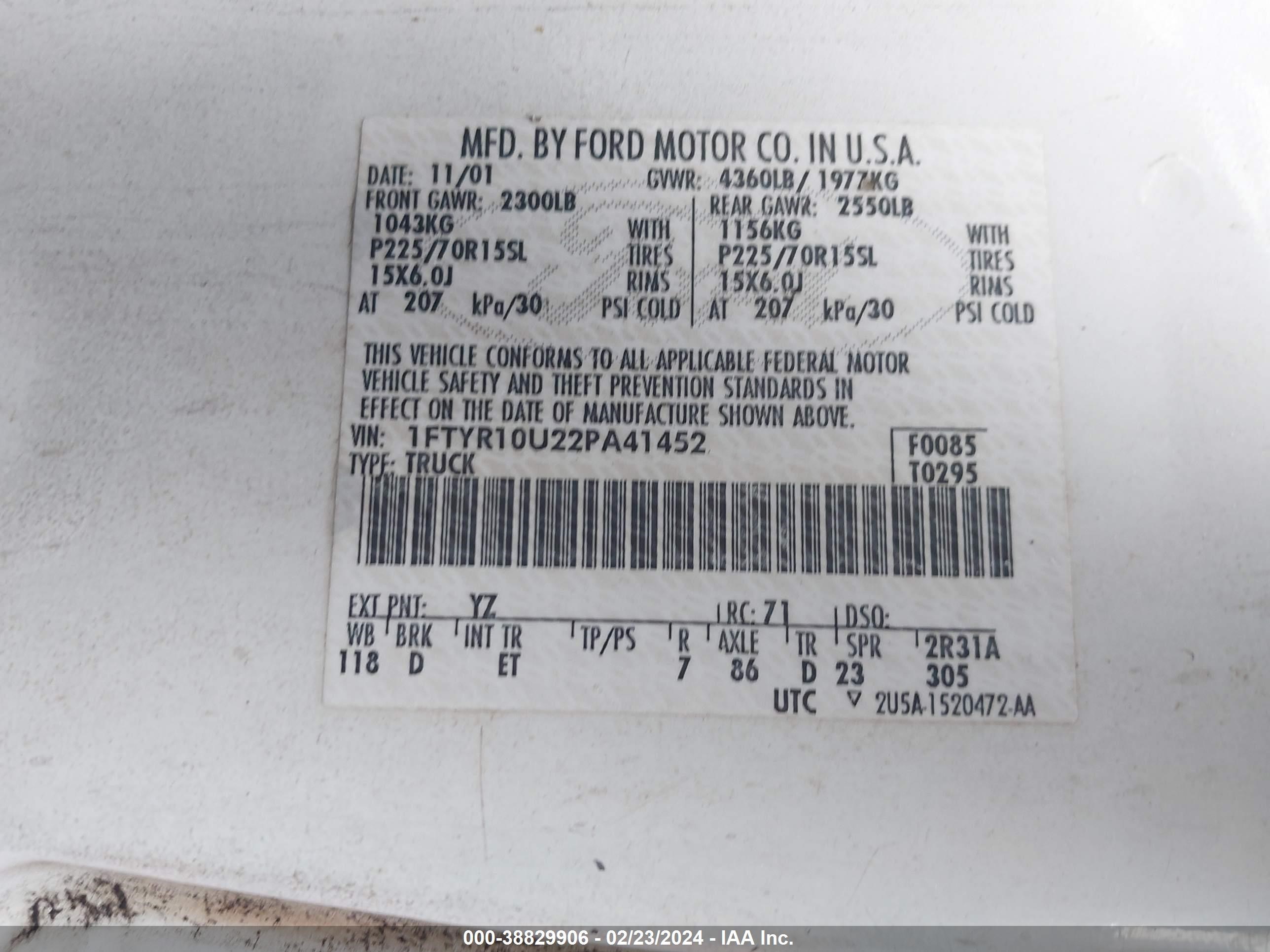 Photo 8 VIN: 1FTYR10U22PA41452 - FORD RANGER 