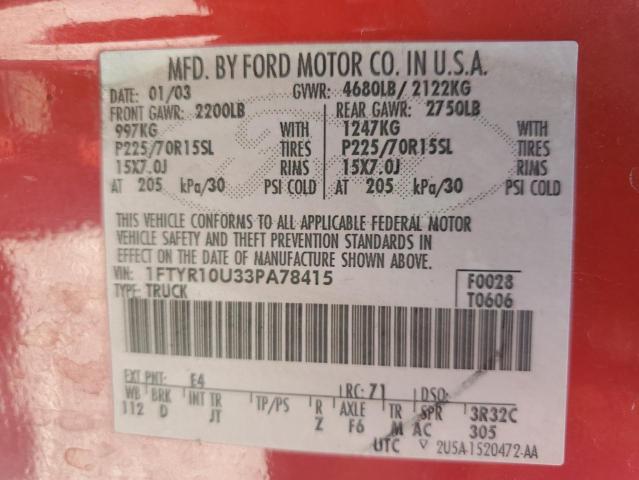 Photo 11 VIN: 1FTYR10U33PA78415 - FORD RANGER 