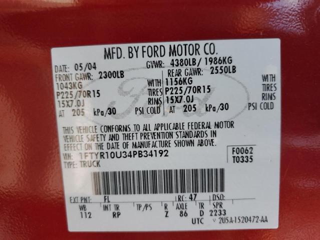 Photo 12 VIN: 1FTYR10U34PB34192 - FORD RANGER 