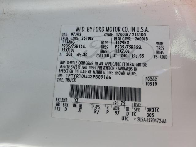 Photo 12 VIN: 1FTYR10U43PB89166 - FORD RANGER 