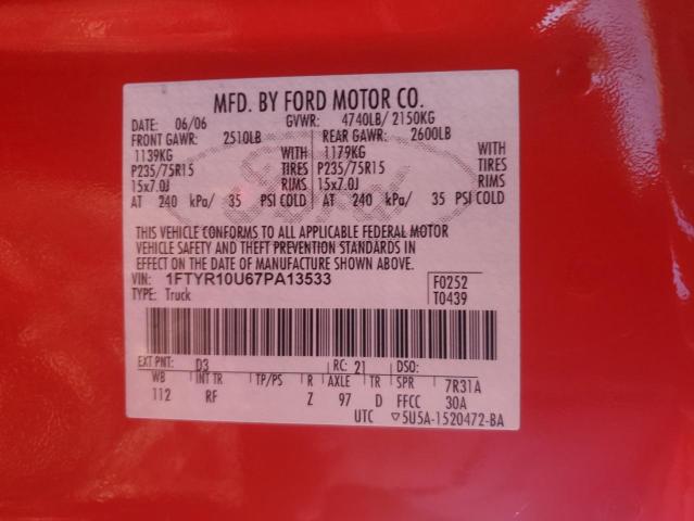 Photo 11 VIN: 1FTYR10U67PA13533 - FORD RANGER 