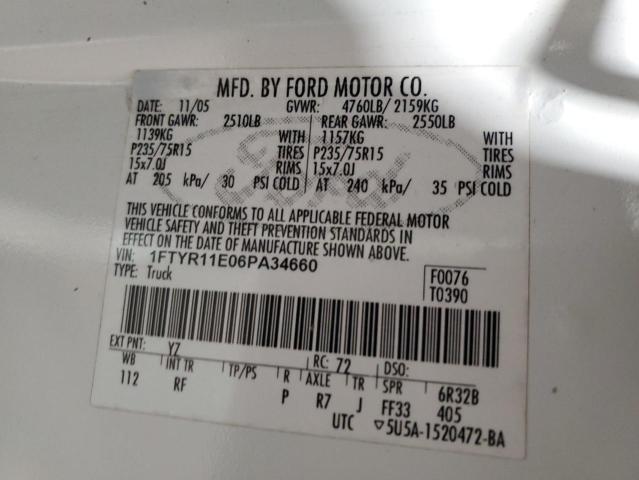 Photo 11 VIN: 1FTYR11E06PA34660 - FORD RANGER 