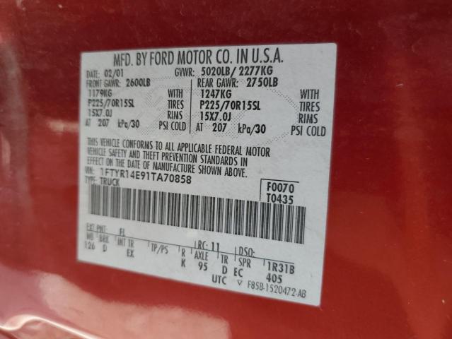 Photo 11 VIN: 1FTYR14E91TA70858 - FORD RANGER SUP 