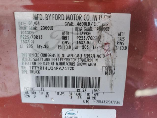 Photo 11 VIN: 1FTYR14U34PA74120 - FORD RANGER SUP 