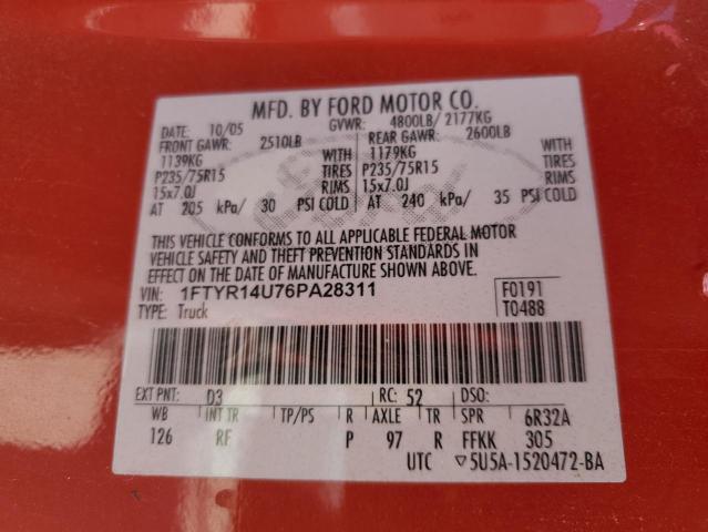 Photo 11 VIN: 1FTYR14U76PA28311 - FORD RANGER SUP 