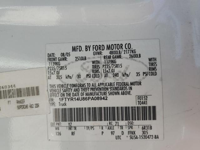 Photo 11 VIN: 1FTYR14U86PA08942 - FORD RANGER 