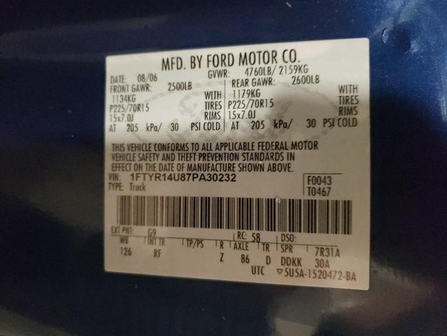 Photo 12 VIN: 1FTYR14U87PA30232 - FORD RANGER 