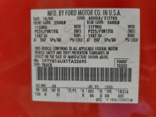 Photo 11 VIN: 1FTYR14UX1TA22695 - FORD RANGER 