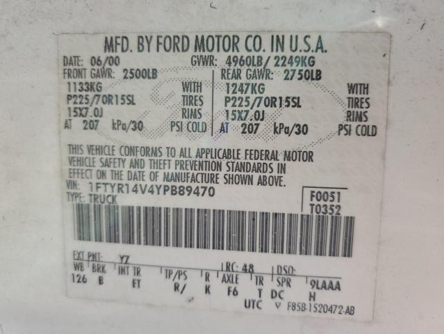 Photo 11 VIN: 1FTYR14V4YPB89470 - FORD RANGER 