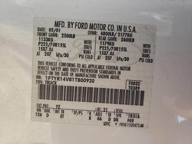 Photo 11 VIN: 1FTYR14V81TB00920 - FORD RANGER SUP 