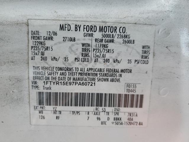 Photo 11 VIN: 1FTYR15E97PA60721 - FORD RANGER 