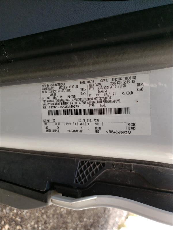 Photo 9 VIN: 1FTYR1ZM2GKA59375 - FORD TRANSIT T- 