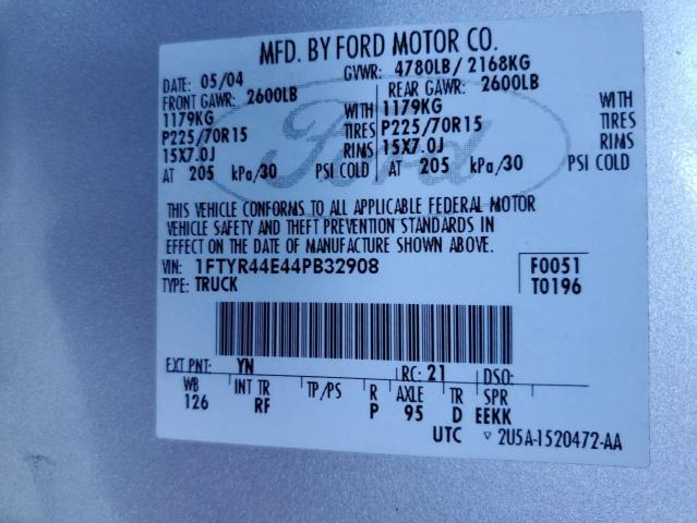 Photo 11 VIN: 1FTYR44E44PB32908 - FORD RANGER SUP 