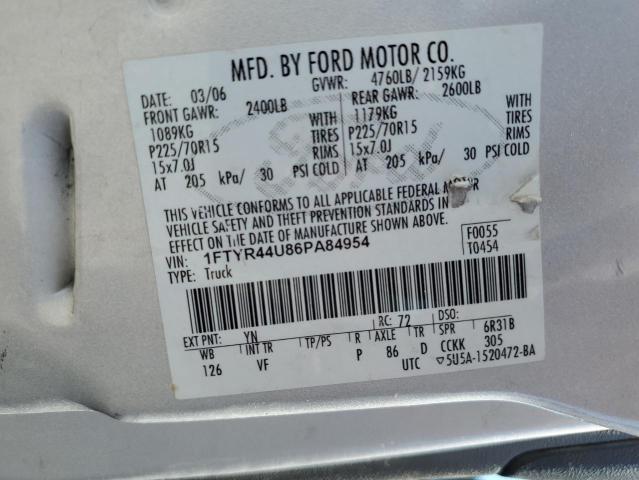 Photo 11 VIN: 1FTYR44U86PA84954 - FORD RANGER SUP 