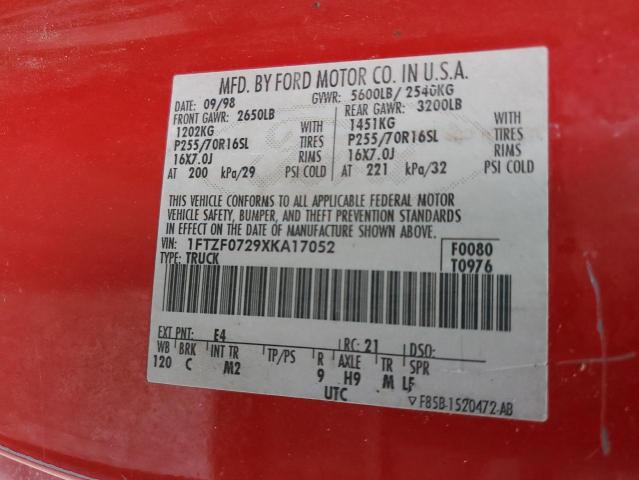 Photo 11 VIN: 1FTZF0729XKA17052 - FORD F150 