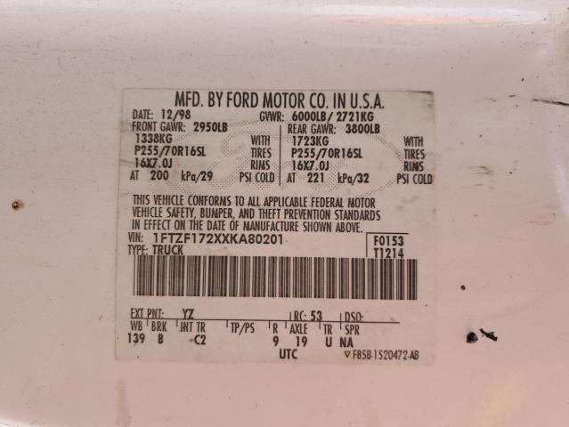 Photo 11 VIN: 1FTZF172XXKA80201 - FORD F150 