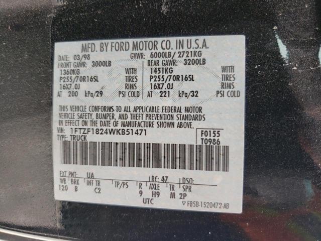 Photo 11 VIN: 1FTZF1824WKB51471 - FORD F150 