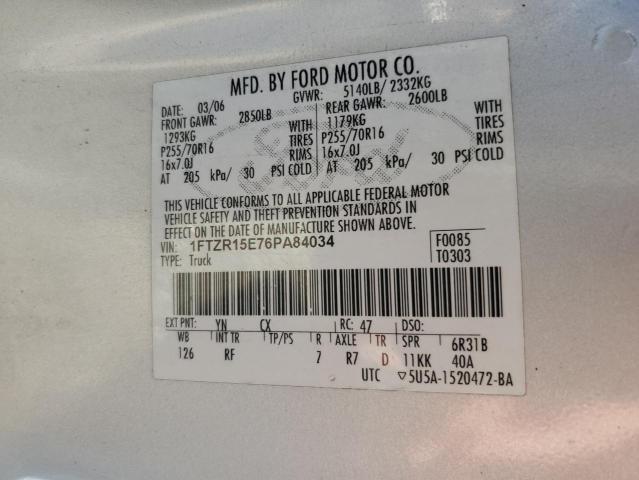 Photo 11 VIN: 1FTZR15E76PA84034 - FORD RANGER SUP 